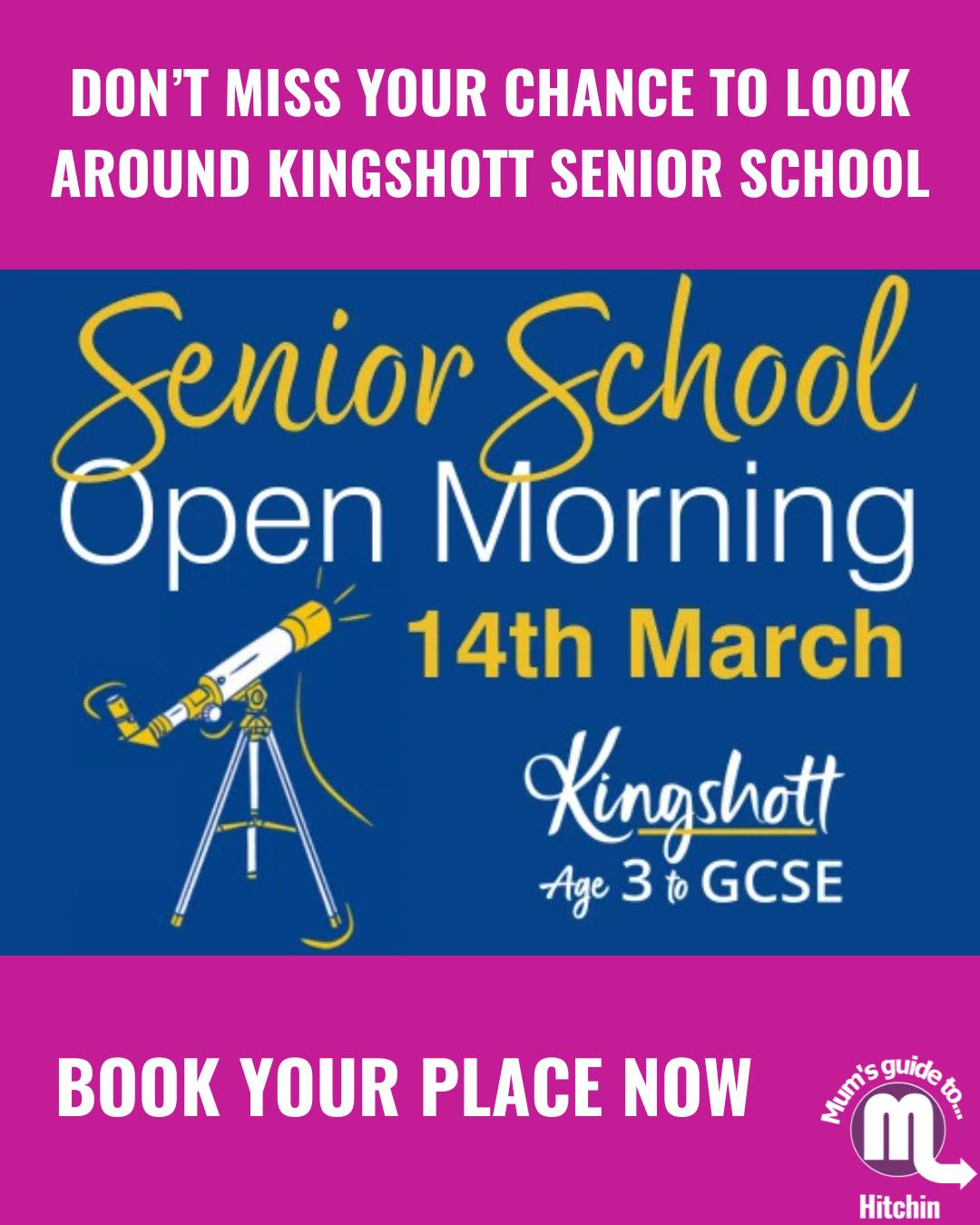 Mum's - 💜 ADVERT FOR KINGSHOTT SCHOOL 💜 🗓️ Friday 14th March 2025 ⏰ 9 ...