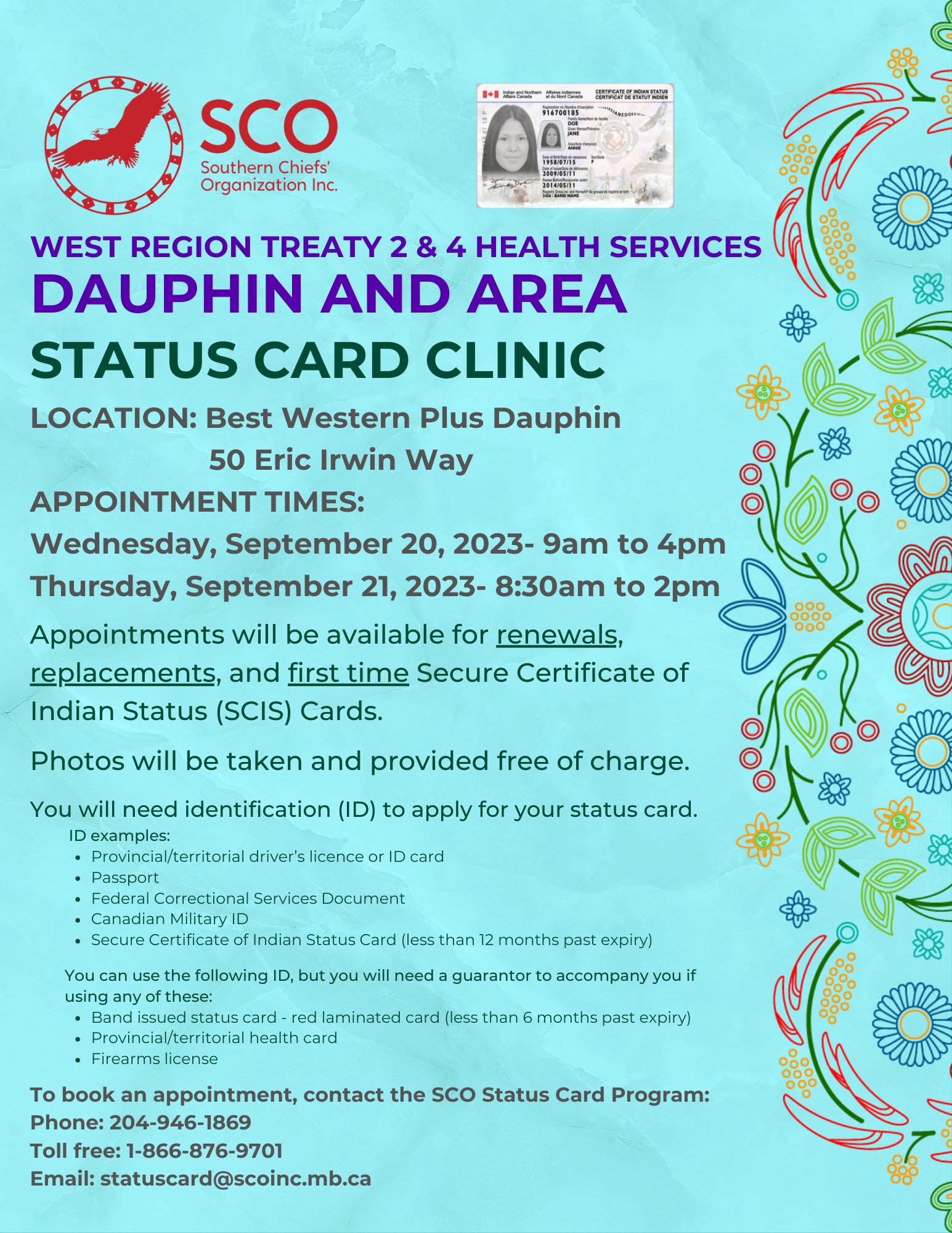 DAUPHIN STATUS CARD CLINIC... - Southern Chiefs' Organization | Facebook