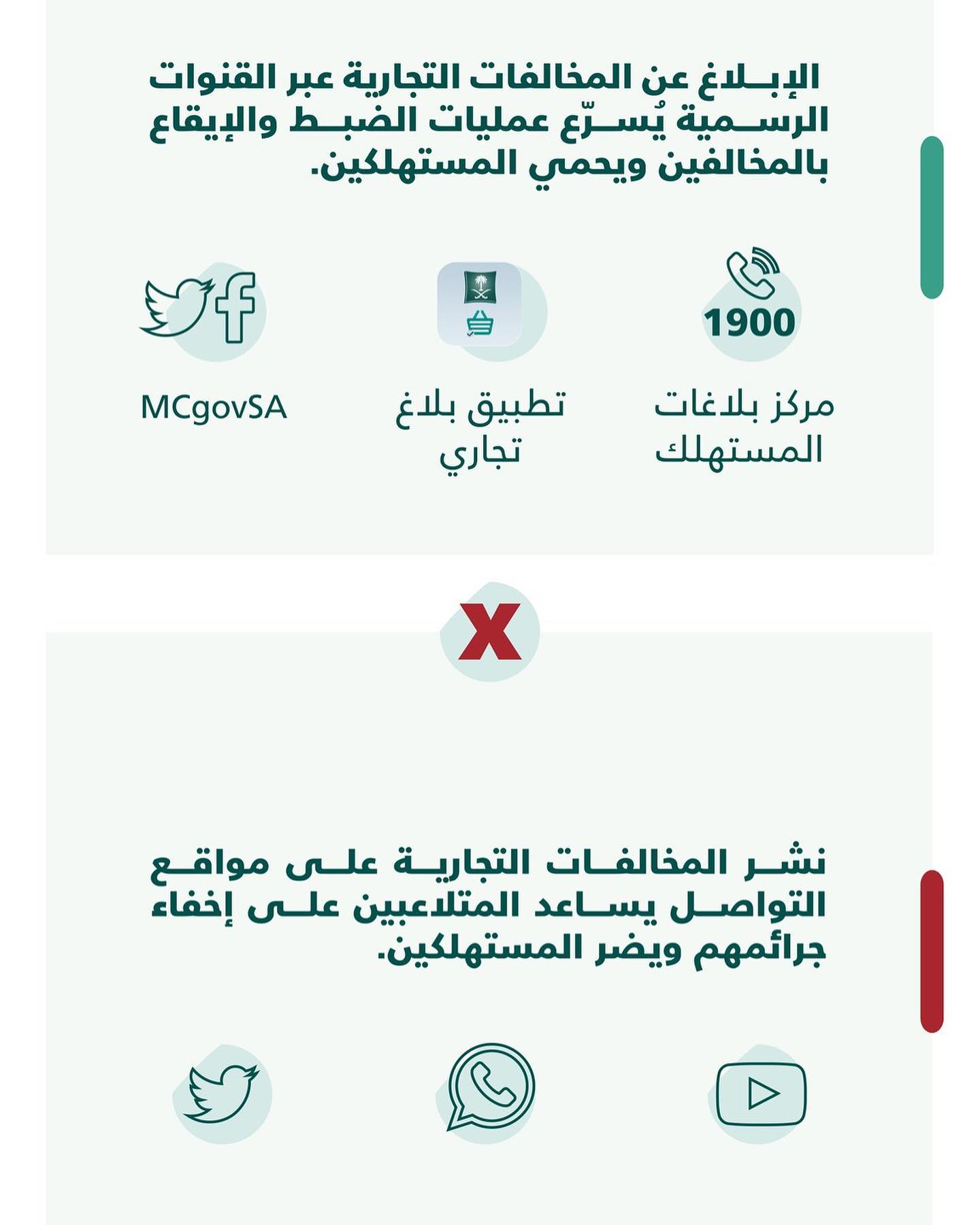 اخبار السعودية عاجل إبلاغك عن المخالفات التجارية عبر القنوات الرسمية يسر ع ضبطها بل غنا على 1900 تطبيق بلاغ تجاري قنوات التواصل الاجتماعي تابعنا Sau4i فيديو