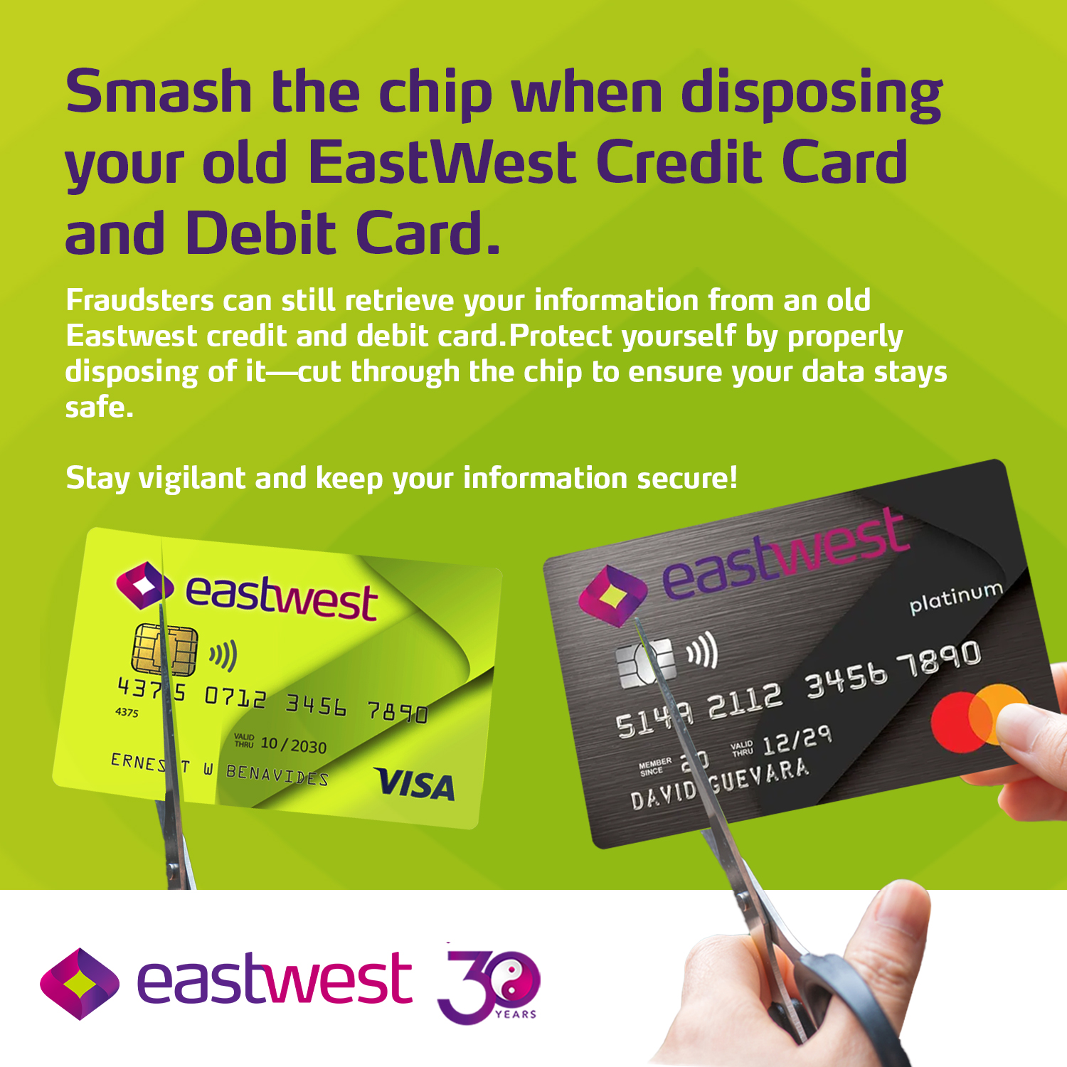 EastWest - TAKE NOTE OF PROPER CARD DISPOSAL! Fraudsters can still ...