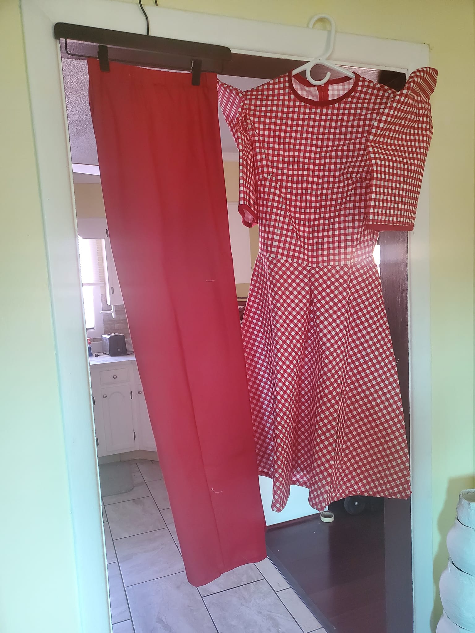 open lace back dress Organza Red Hand Painted Filipiniana Panuelo- Maria
