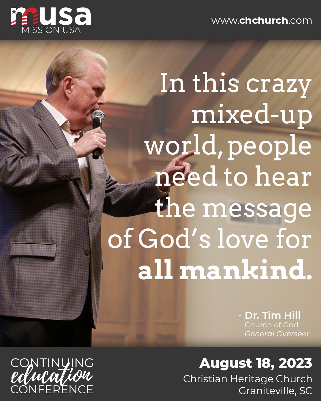 Congregational - Dr. Tim Hill brought an amazing word the first session ...