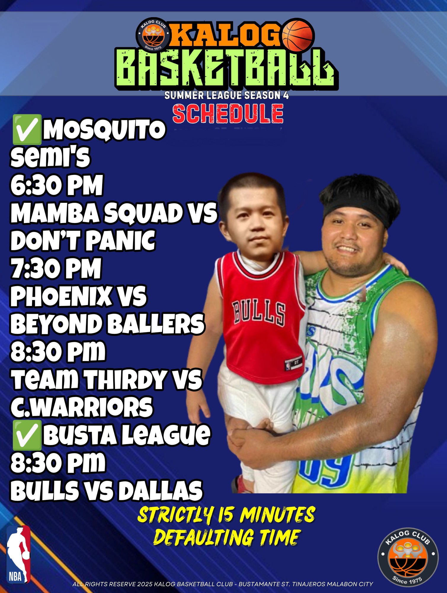 KALOG - SCHED FOR TODAY MAY.26.2025 MONDAY 🏀👍 #kalogseason4 | Facebook