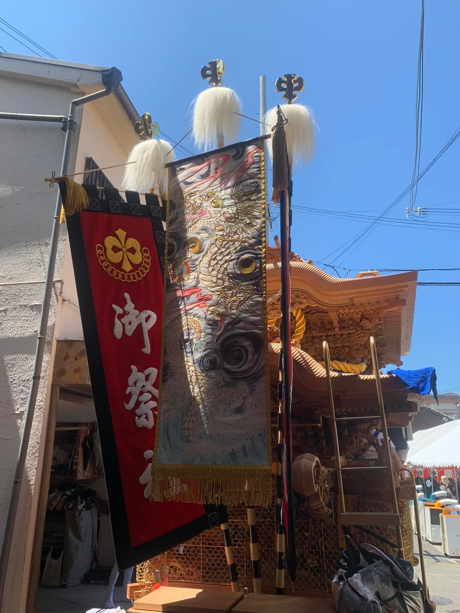 岸和田旧市 中町の[町名旗][御祭禮旗][交差旗][金綱][マトイ][横幕]を