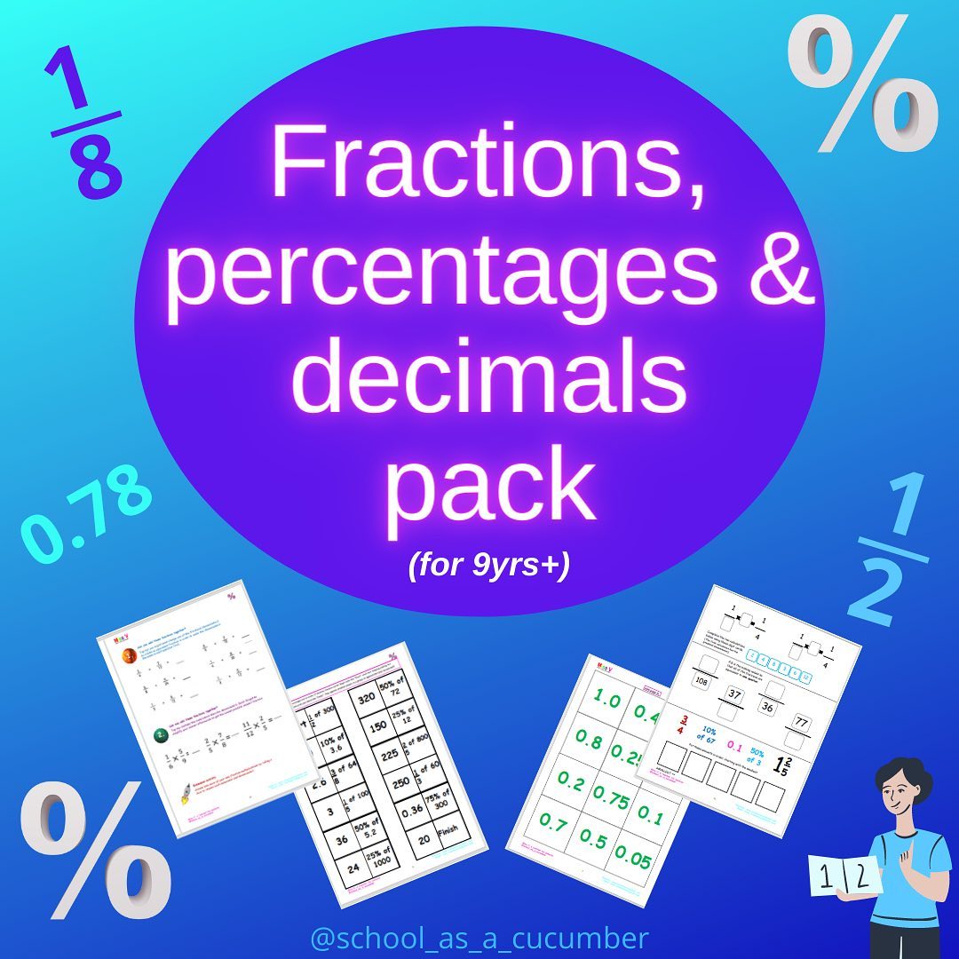 🔣NEW PACK! Fractions, percentages &... - School as a Cucumber | Facebook