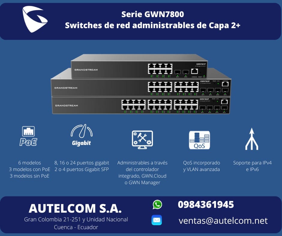 Autelcom - La nueva serie #GWN7800 de #Grandstream son switches de red ...