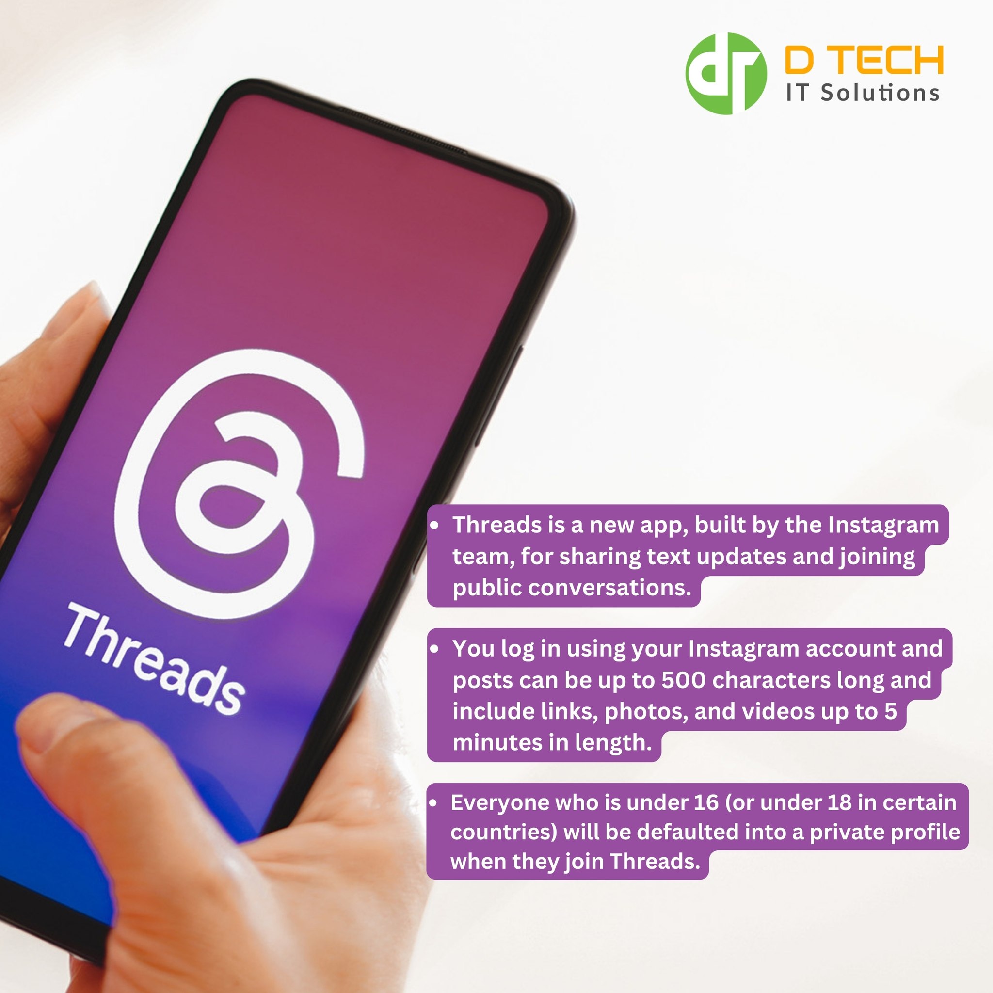 Introducing Threads. Threads is a... - D Tech IT Solutions | Facebook