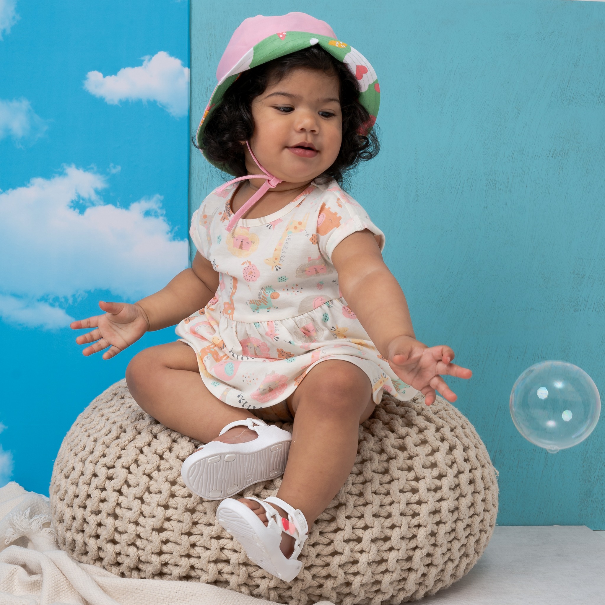 Chapeau Gymboree Pour Bébé Fille Prématurée – Floral Blanc, 100% Coton, Taille Preemie