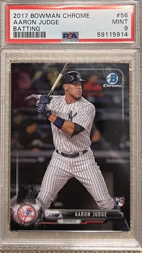 aaron judge rookie card graded 2022 Topps Now #1012 PSA 10 (Cert #68815468) Baseball Card, Historic MLB by Powers Sports Memorabilia : Collectibles & Fine Art Aaron Judge 2022 Bowman Chrome