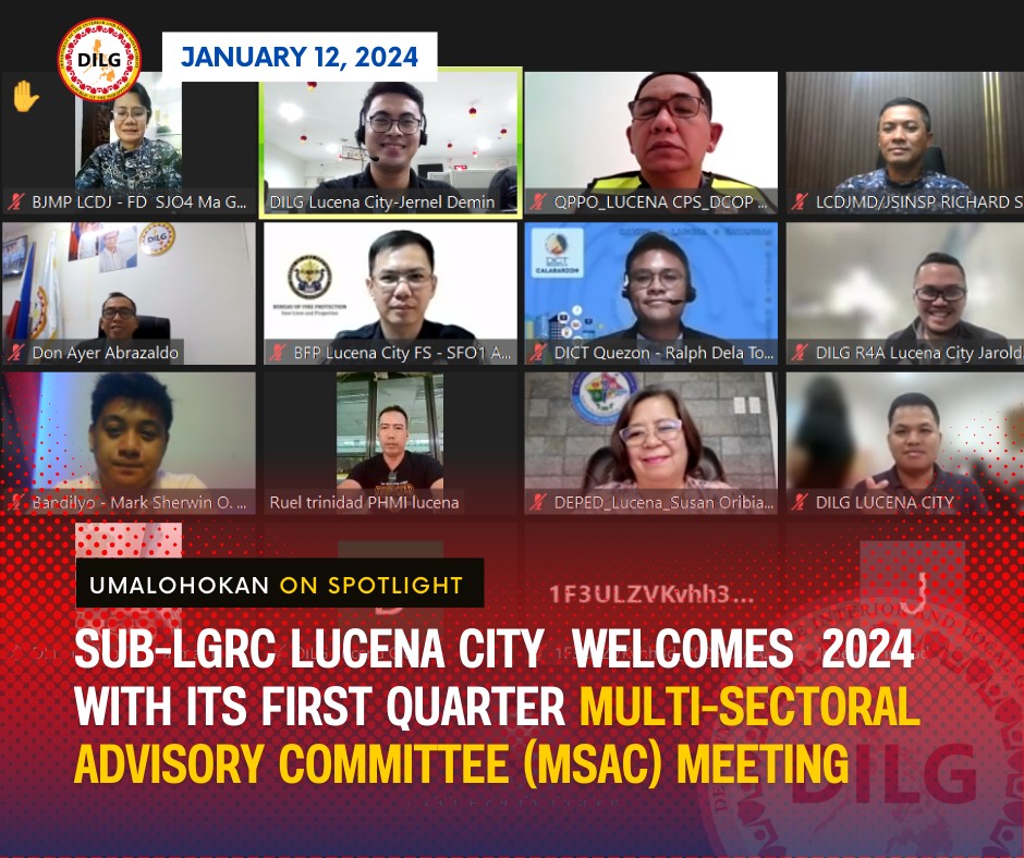 𝐎𝐍 𝐒𝐏𝐎𝐓𝐋𝐈𝐆𝐇𝐓 | 𝑫𝑰𝑳𝑮 𝑳𝑼𝑪𝑬𝑵𝑨 𝑺𝑼𝑩 𝑳𝑮𝑹𝑪... - DILG Lucena City | Facebook