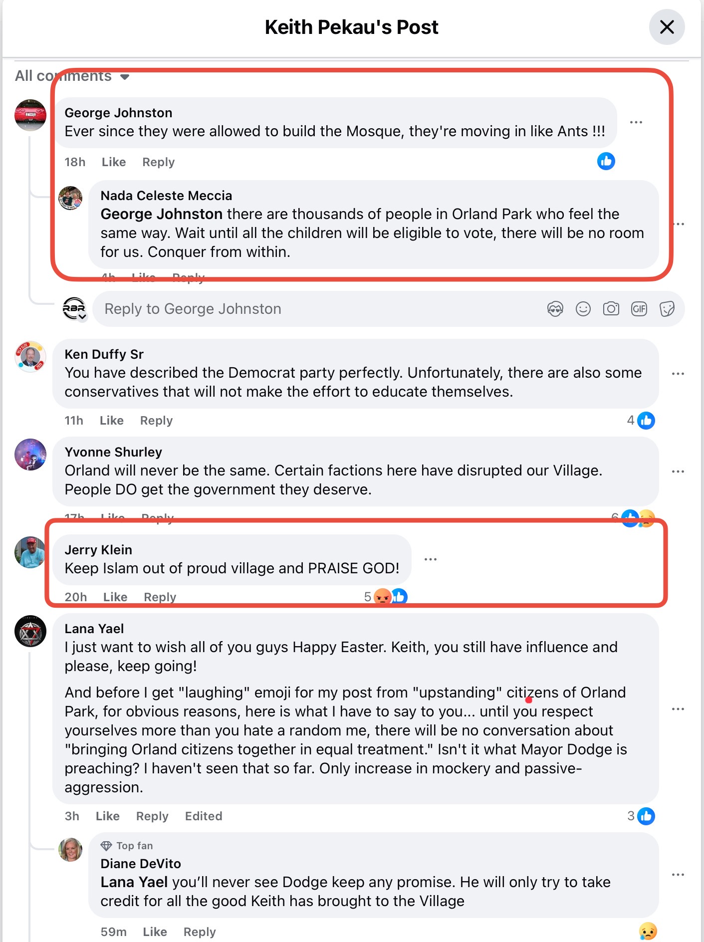 The REAL - LOOK AT THIS RACIST CRAP FROM ORLAND PARK Just-defeated ...