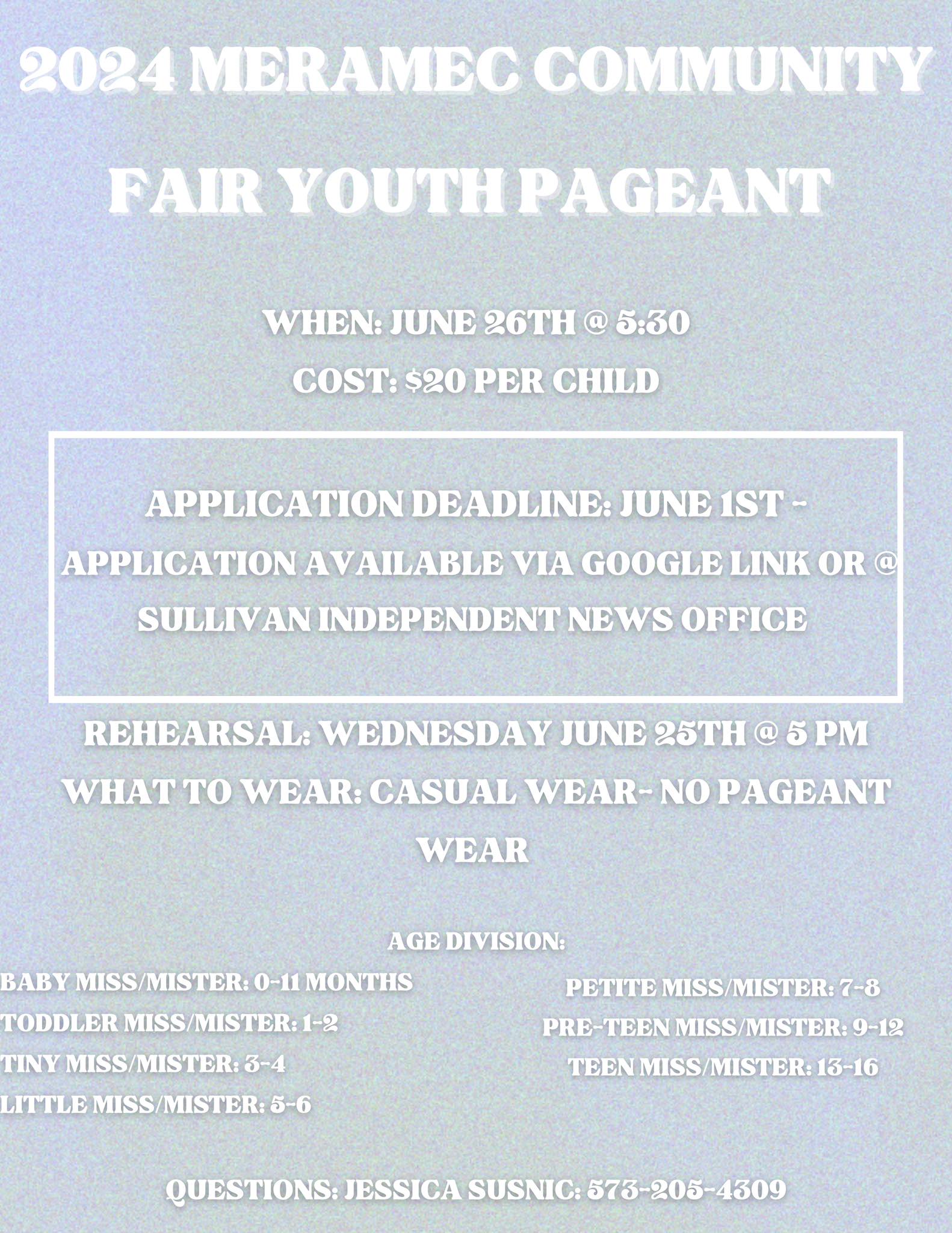 Meramec - The 2025 YOUTH PAGEANT Entry form can be found links below ...