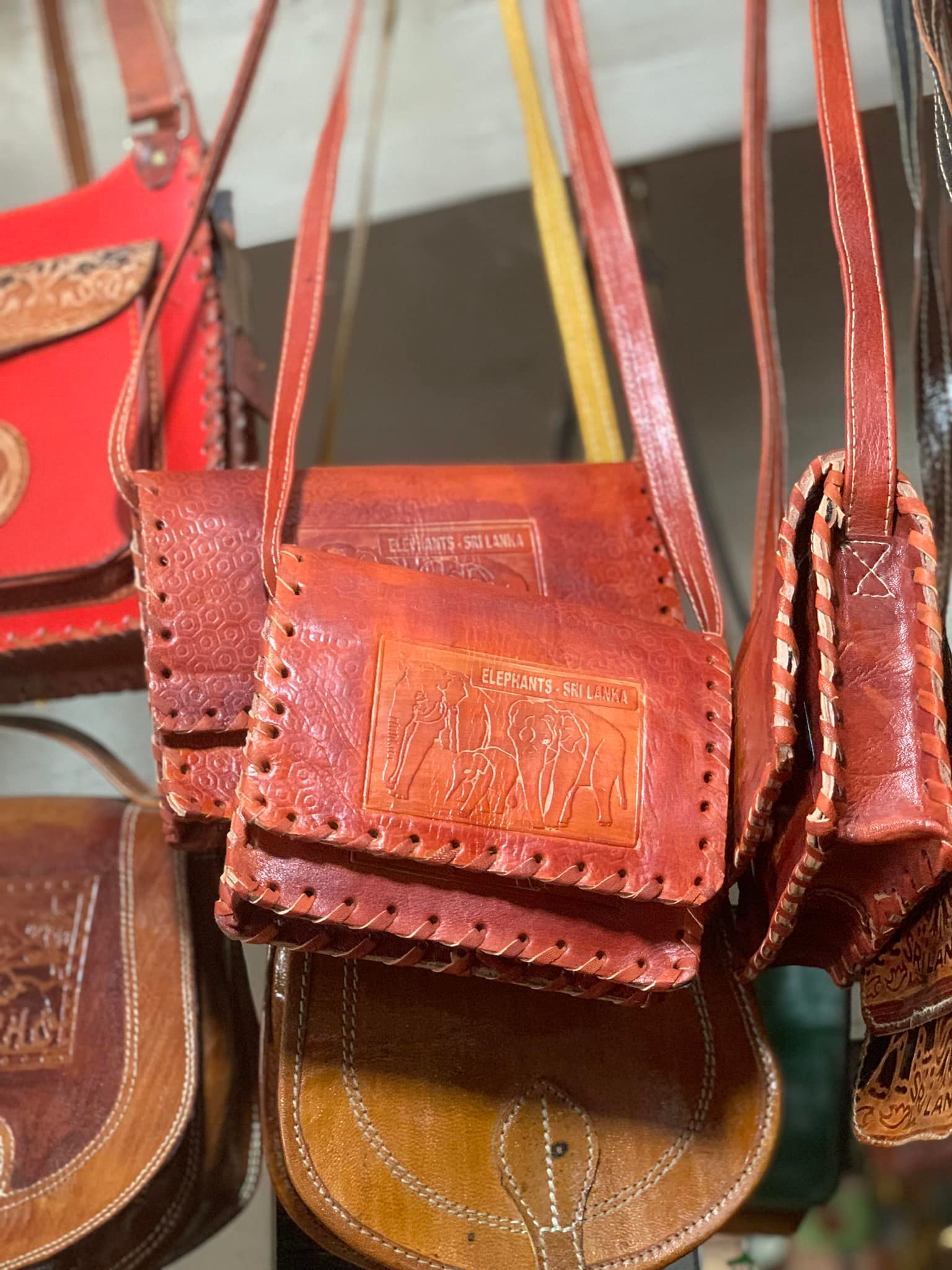 Elephant designed handmade leather side bags available?sizes 