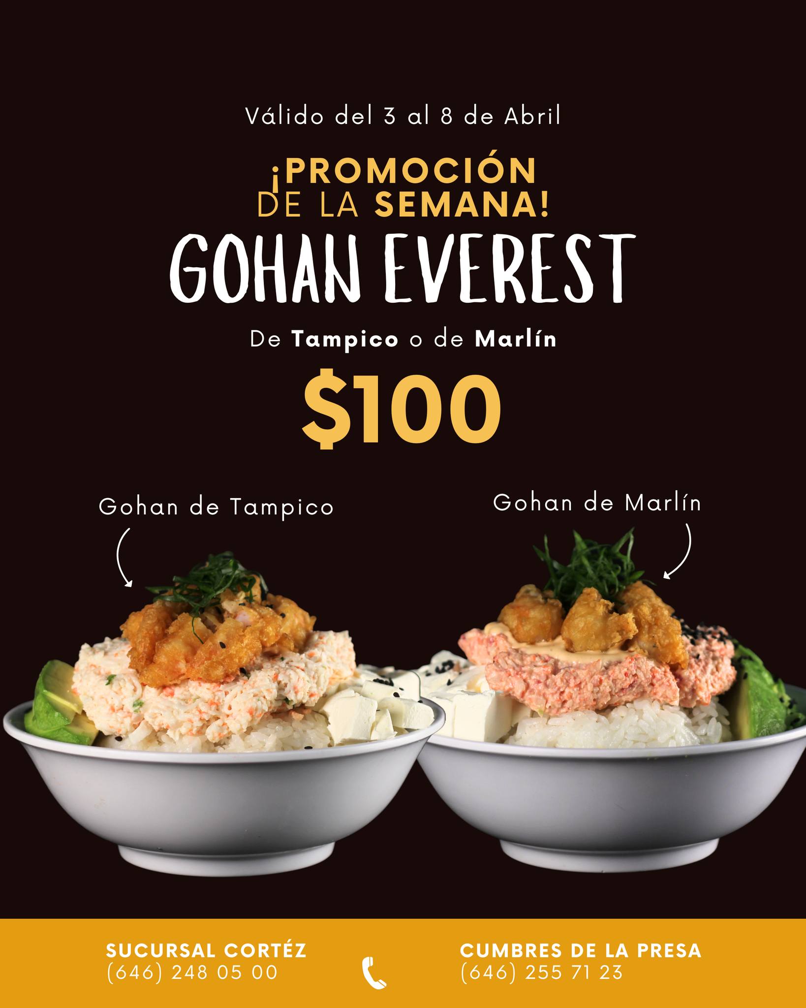 Gioh - 🍣PROMOCIÓN DE LA SEMANA 🍣-GOHAN EVEREST DE TAMPICO O MARLÍN- ¡A ...