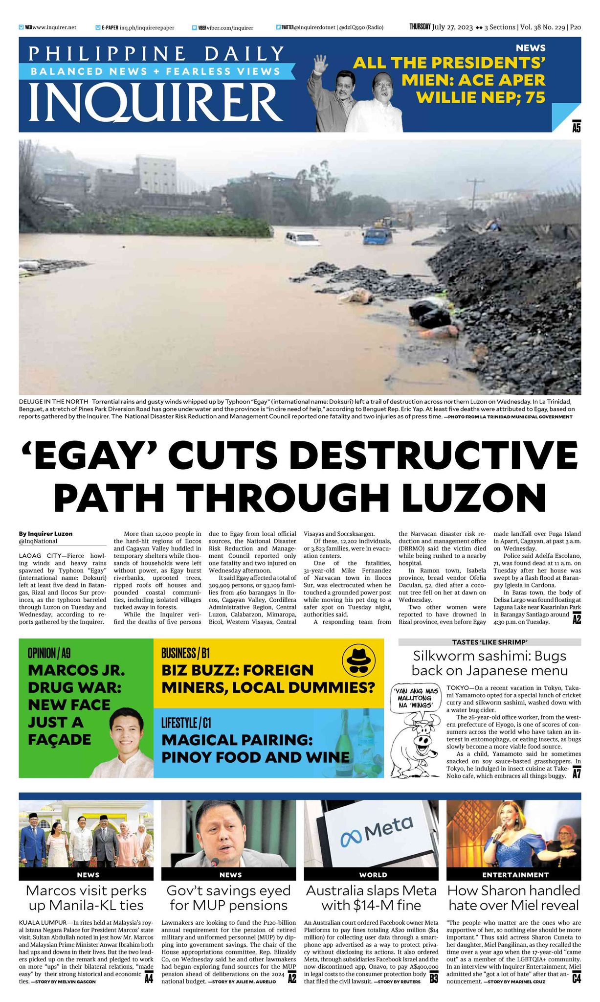 INQUIRER.net - Today's Inquirer front page (July 27,...