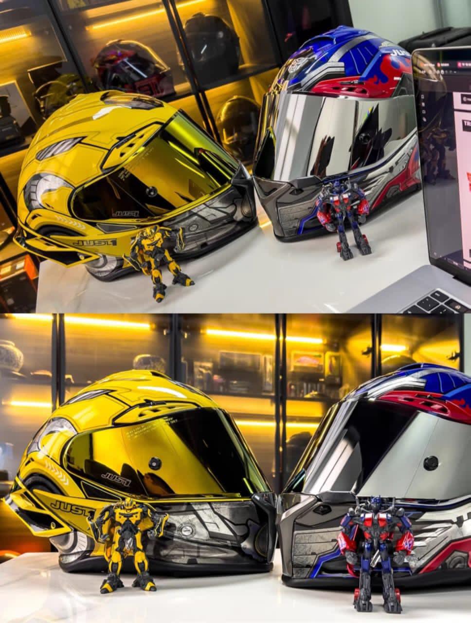 🔥JUST1 ✘ Transformers Collaboration Carbon Helmet🤖🤖 ‼️Limited
