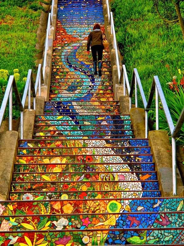 Have you ever seen this magical, mosaic staircase in San Francisco