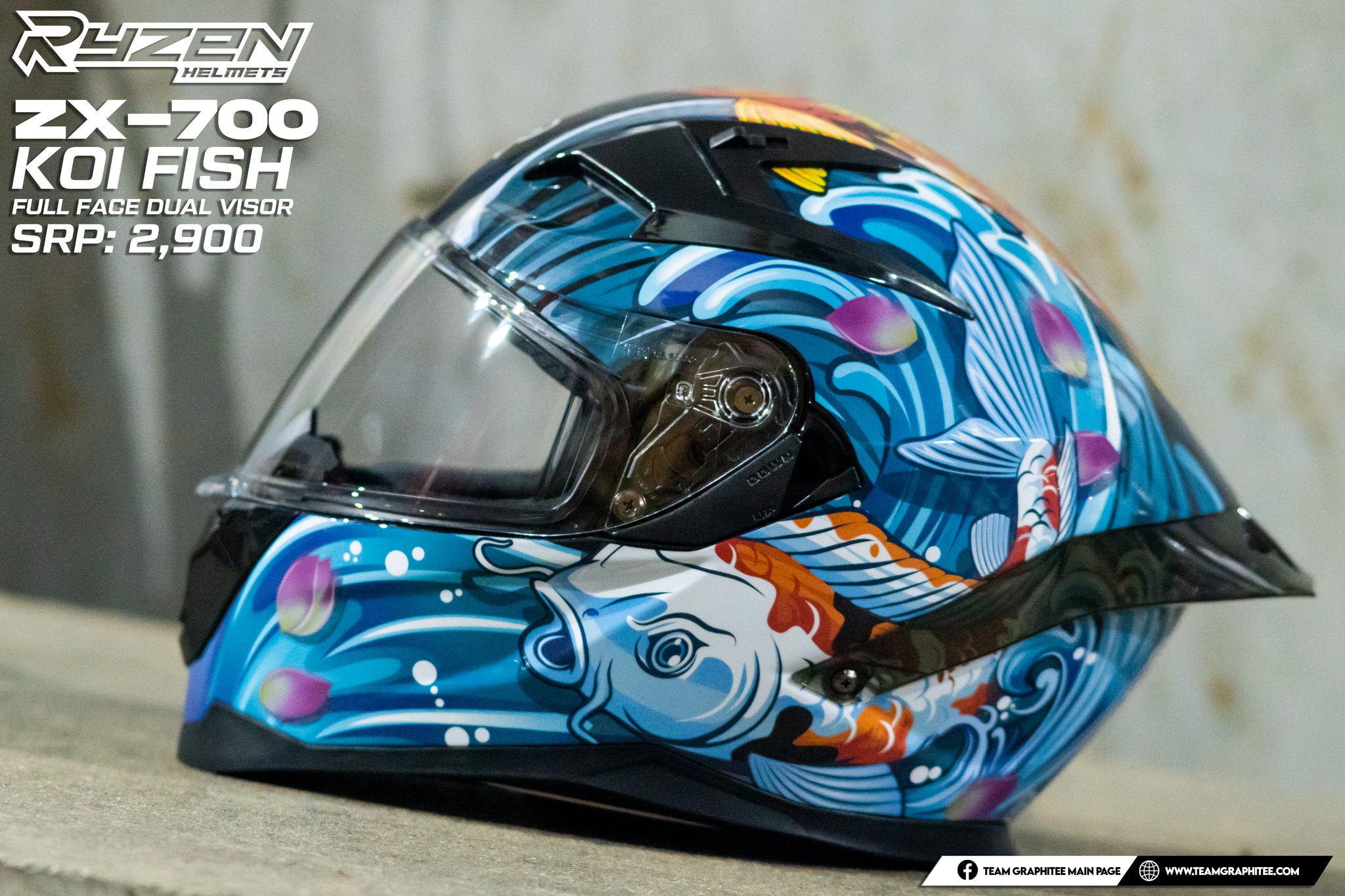 RYZEN ZX-700 KOI FISH 🔥🔥🔥 Full Face Dual Visor SRP: 2,900