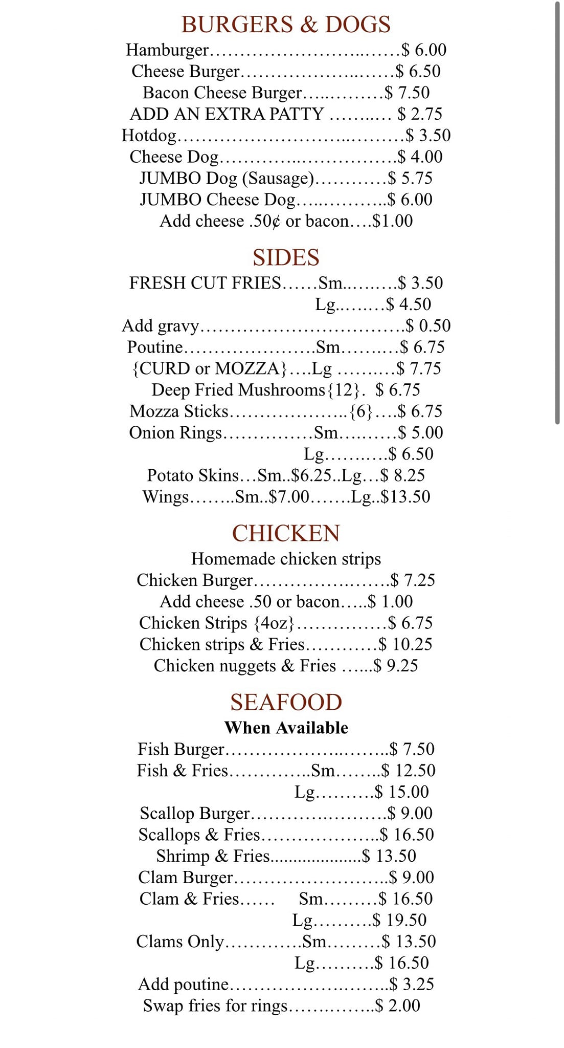 R&M takeout - New menu for the 2023 season at R&M Takeout!...