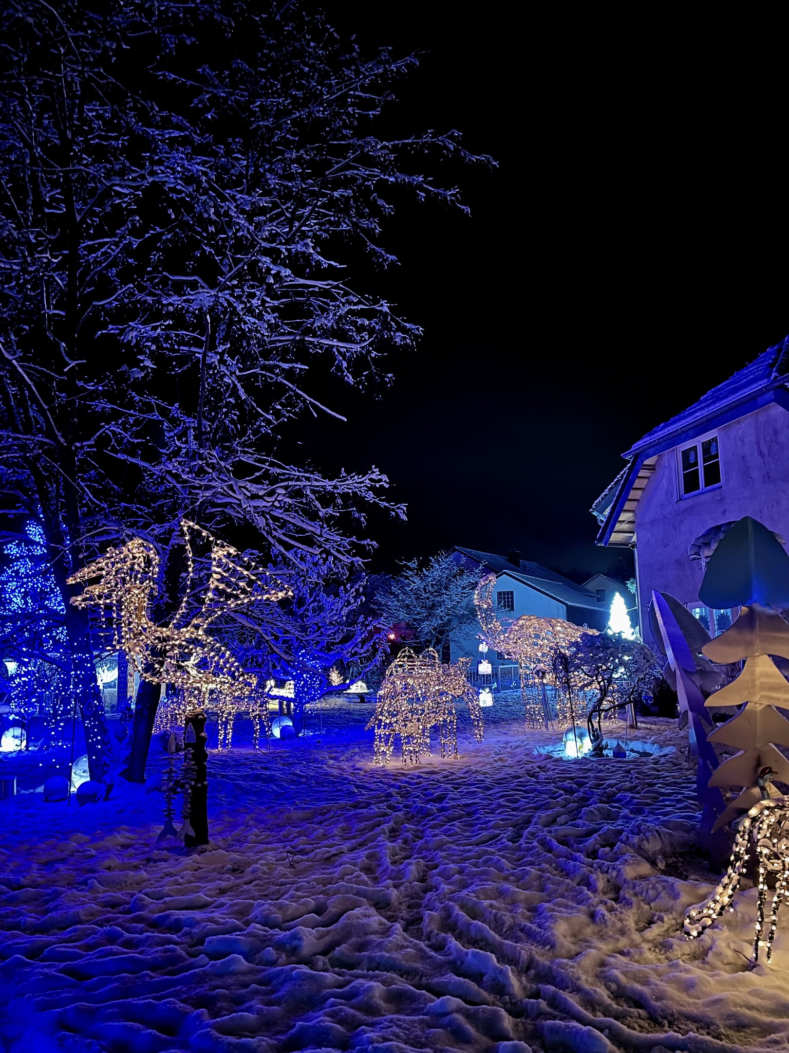 Weihnachtsbeleuchtung extrem in Hütten