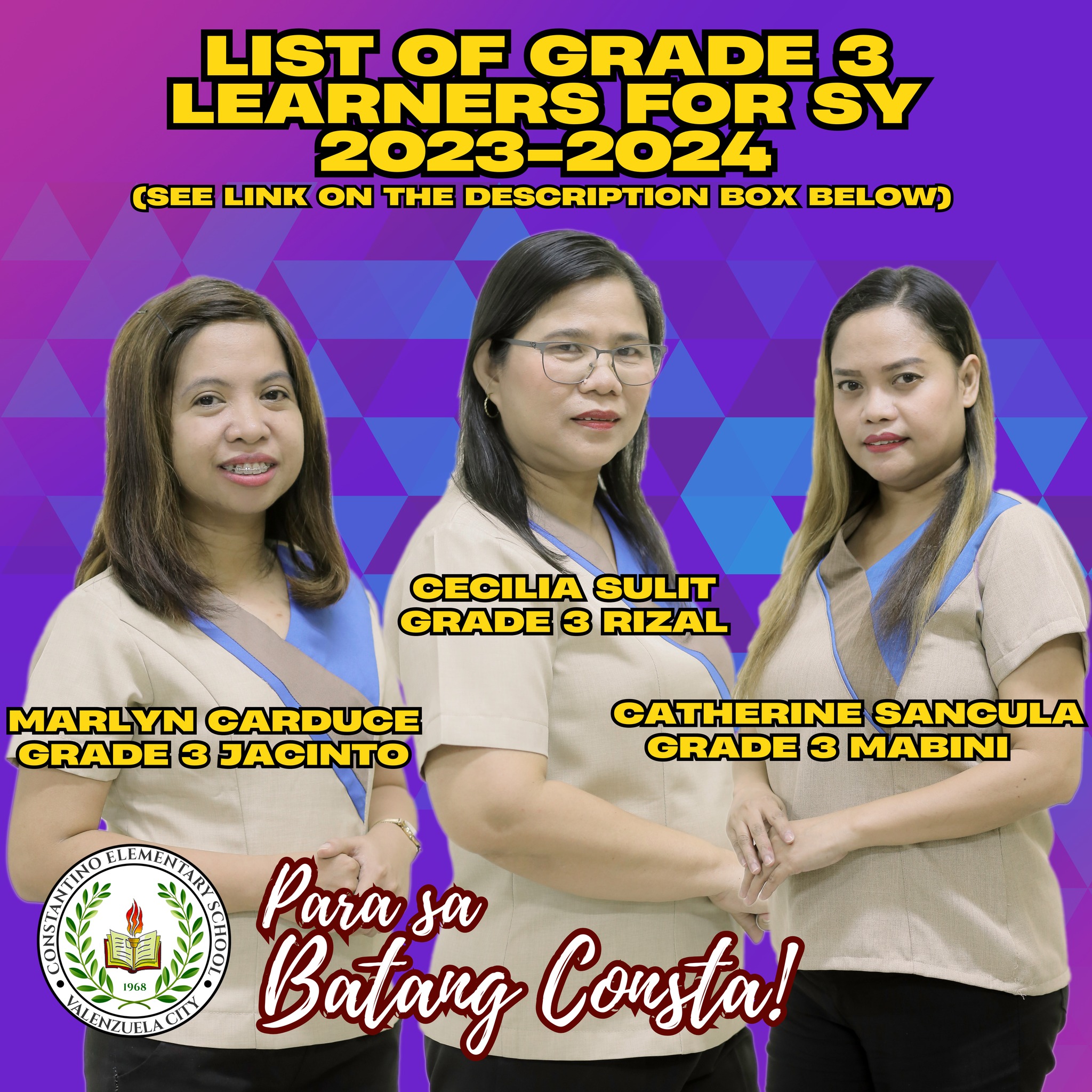 UPDATED AS OF AUGUST 25,... - Constantino Elementary School