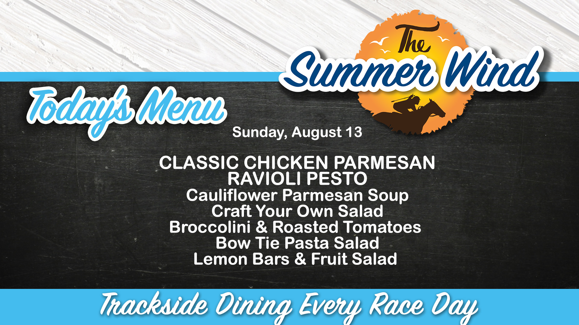 Here are the Summer Wind menus... - Monmouth Park Racetrack | Facebook