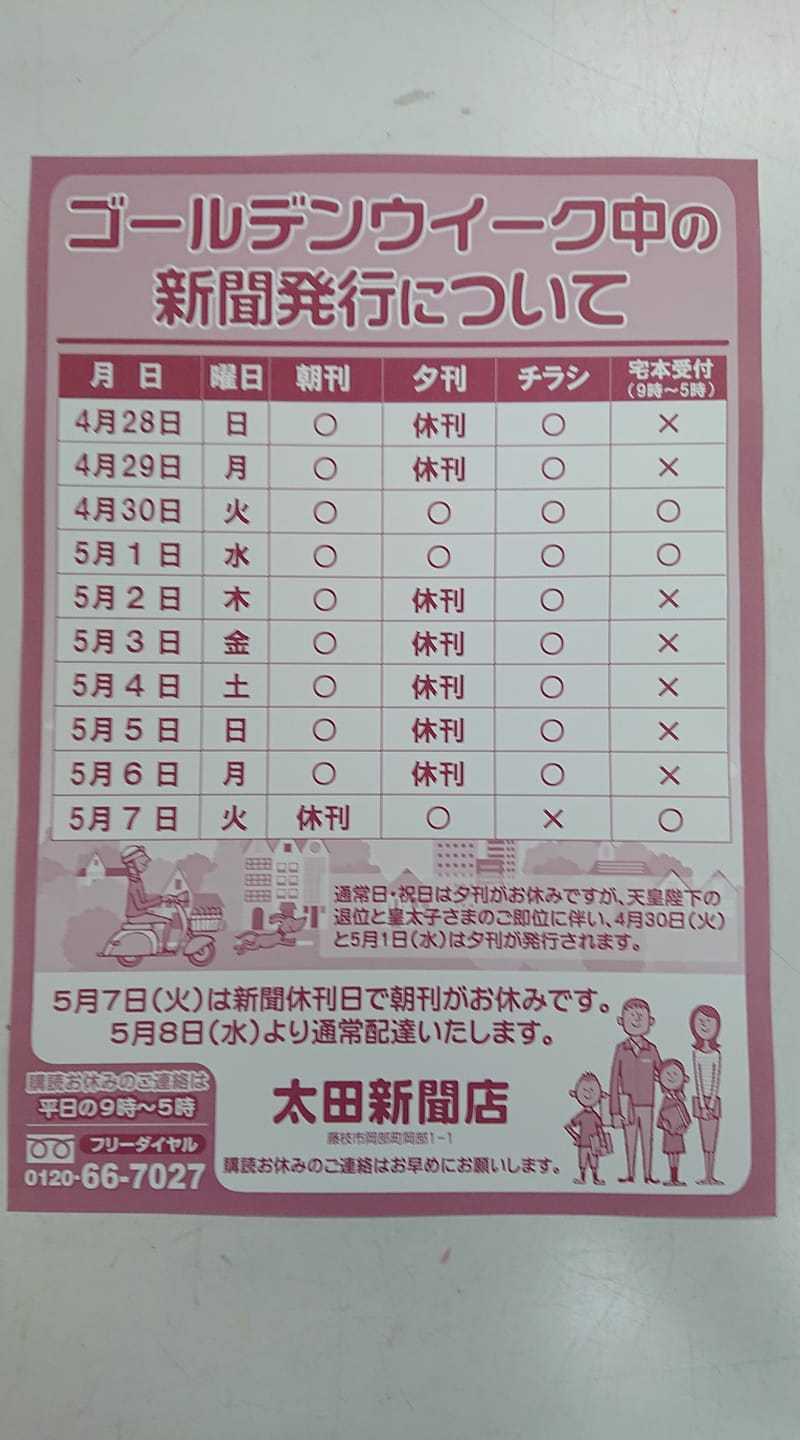 有限会社 太田新聞店 日頃より新聞のご購読を賜り 誠にありがとうございます Facebook
