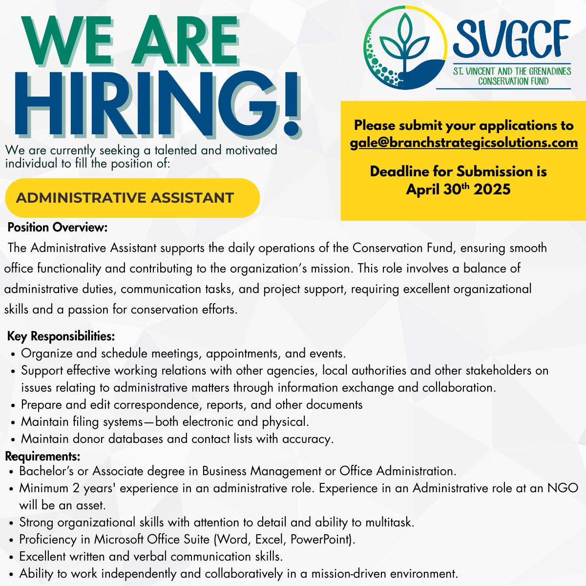🌿 Join Our Team! 🌿 Are you highly... - SVG Conservation Fund | Facebook
