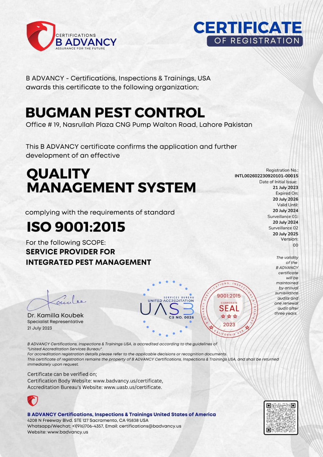 Bug - Allhamdulilah. Got QMS ISO 9001:2015 Certification For Integrated ...