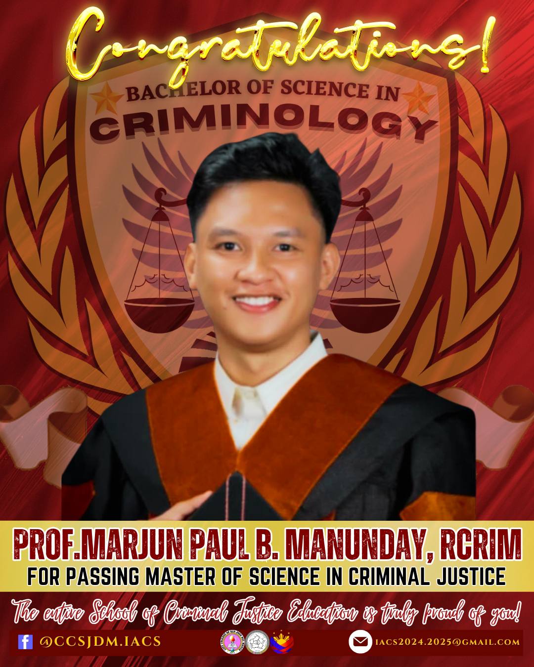 🎉𝐂𝐨𝐧𝐠𝐫𝐚𝐭𝐮𝐥𝐚𝐭𝐢𝐨𝐧𝐬 to our esteemed professors: 𝐏𝐫𝐨𝐟. 𝐀𝐧𝐠𝐞𝐥𝐢𝐜𝐚 𝐄. 𝐀𝐫𝐢𝐚𝐬 ...