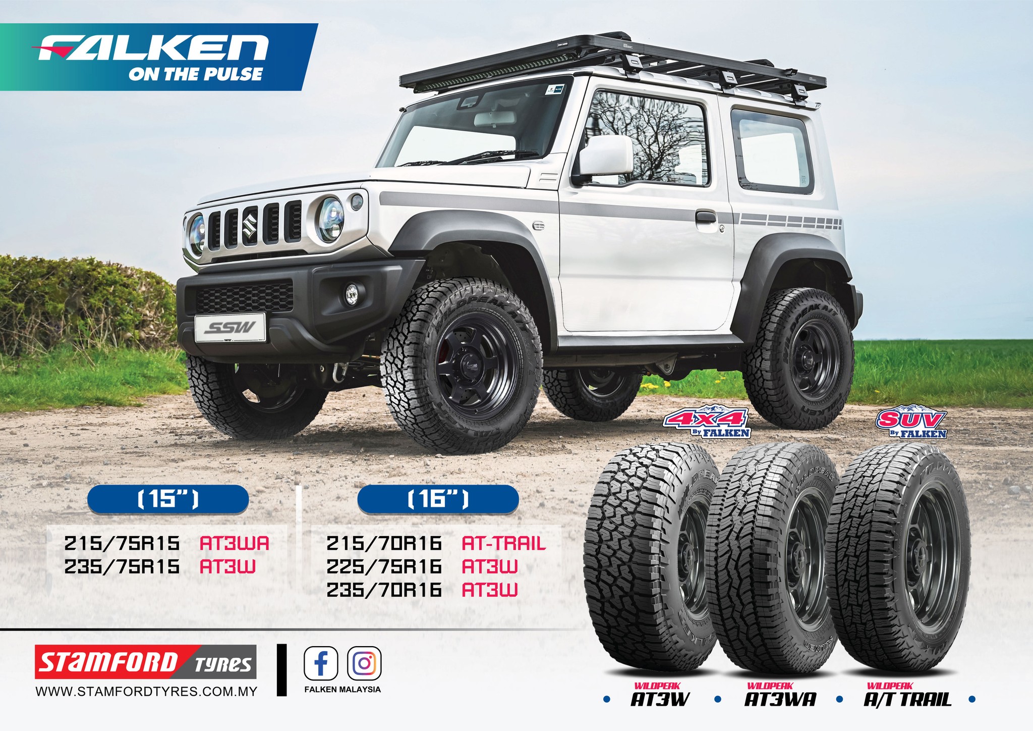 Falken Wildpeak R/T tires for Suzuki Jimny