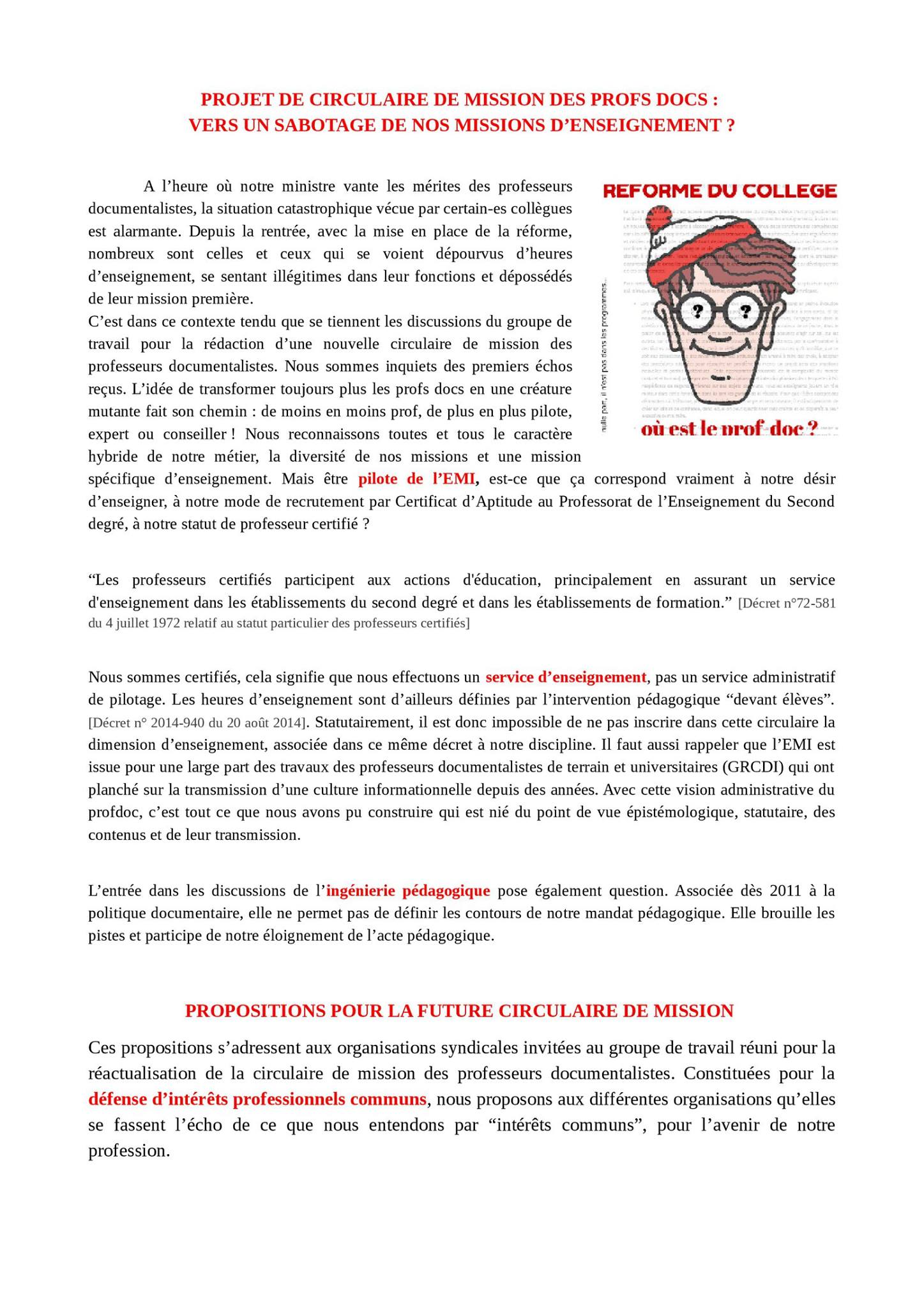 Où est le prof-doc?