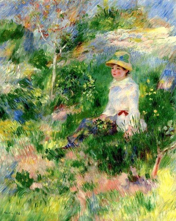 Pierre-Auguste Renoir Young Woman in a Flowery Field Summer