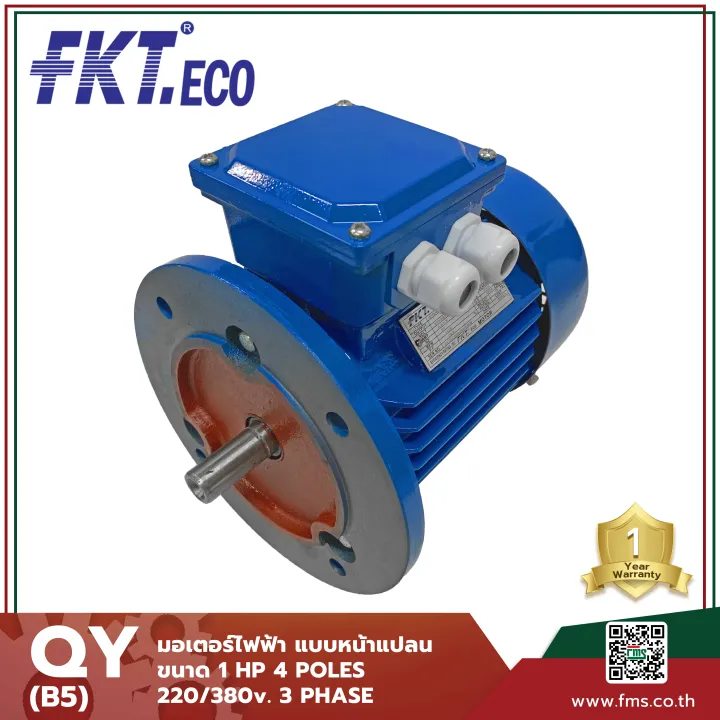 FMS - 📣 มอเตอร์ไฟฟ้า FKT ECO ขนาด 1 แรงม้า 4 Pole 220/380V.ไฟ 3 เฟส แบบ ...