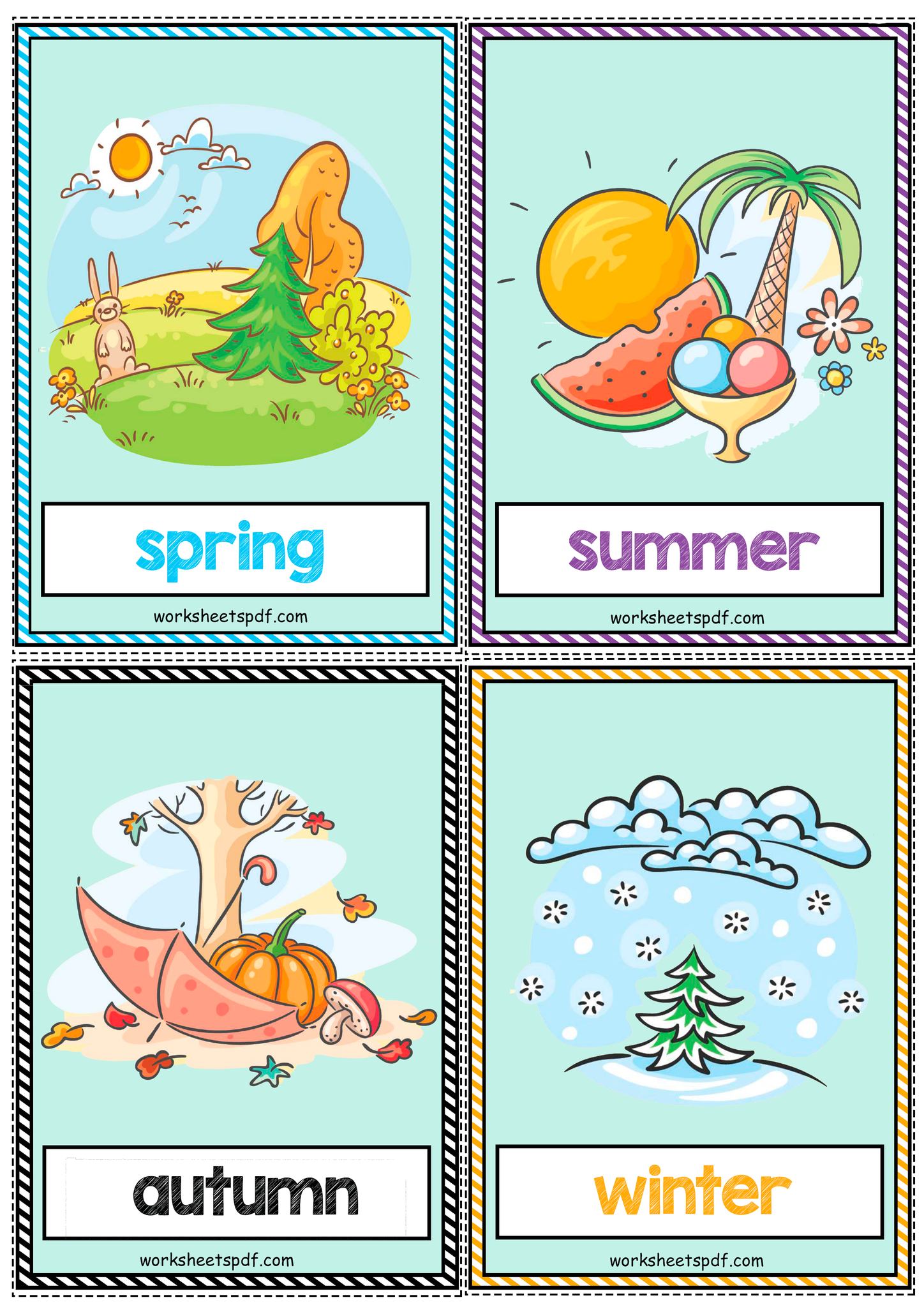 Worksheets PDF - Seasons Flashcards Download PDF... | Facebook