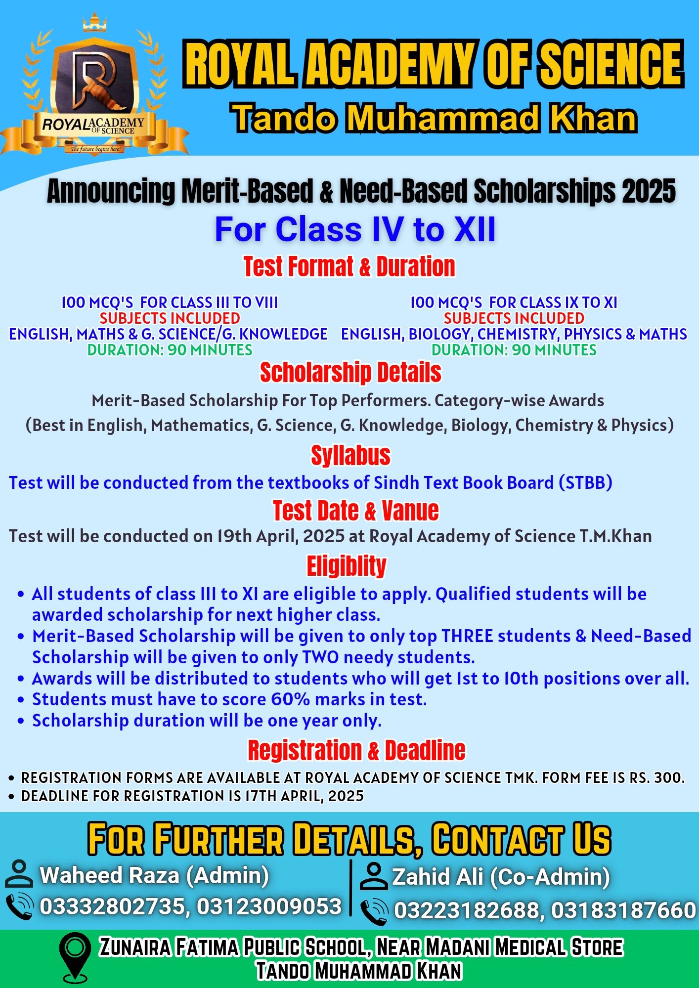 Royal Academy of Science Tando Muhammad Khan | Tando Muhammad Khan