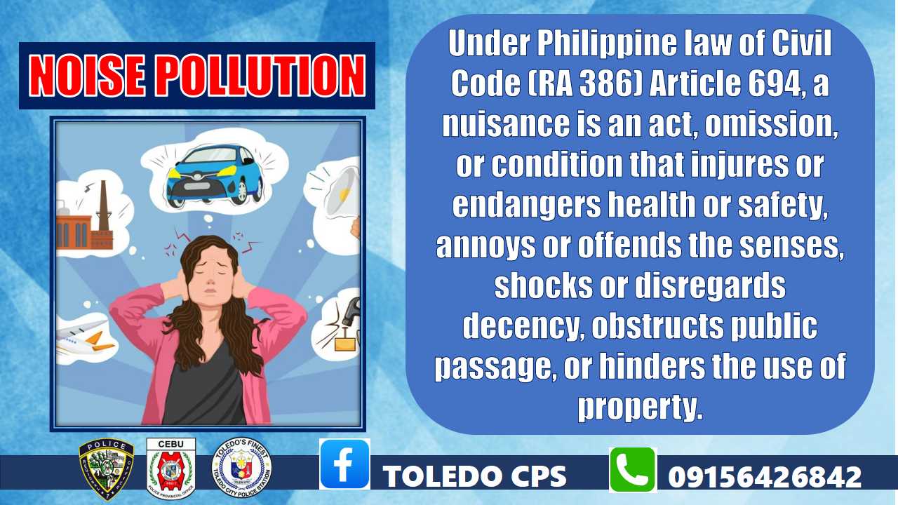 Toledo Cps - 📌WHAT IS NOISE POLLUTION? Under Philippine... | Facebook