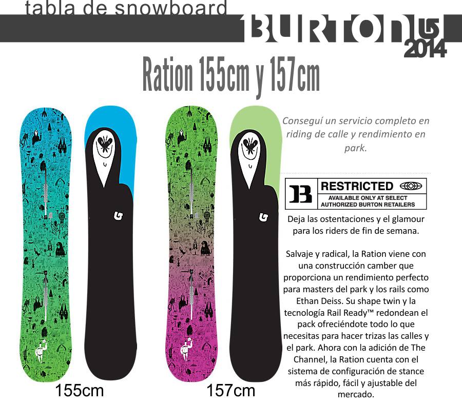 DYONO.COM - Tabla de Snowboard BURTON Ration 155 157 $ 6.050,00 10