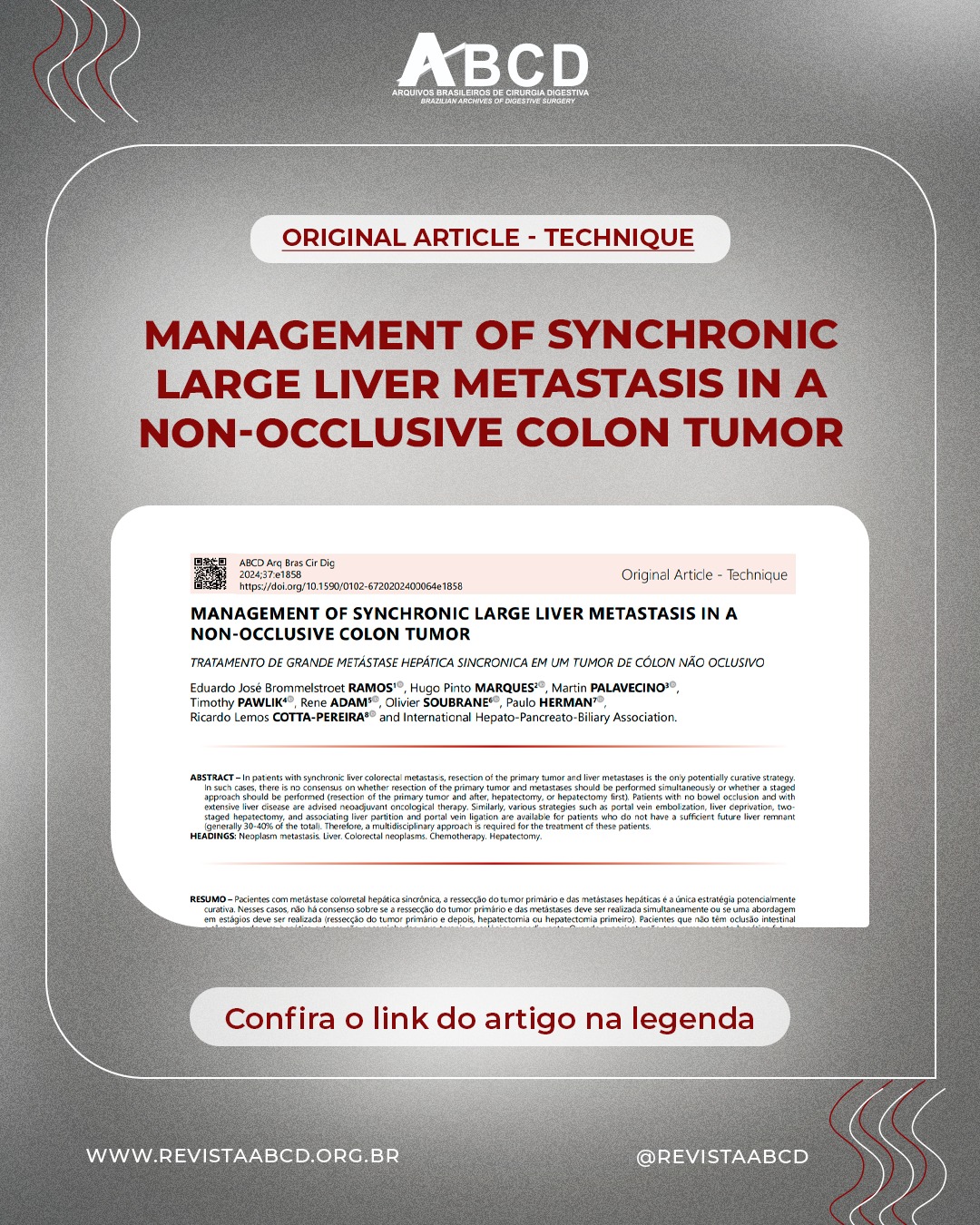 Revista - Pacientes com metástase colorretal hepática sincrônica, a ...
