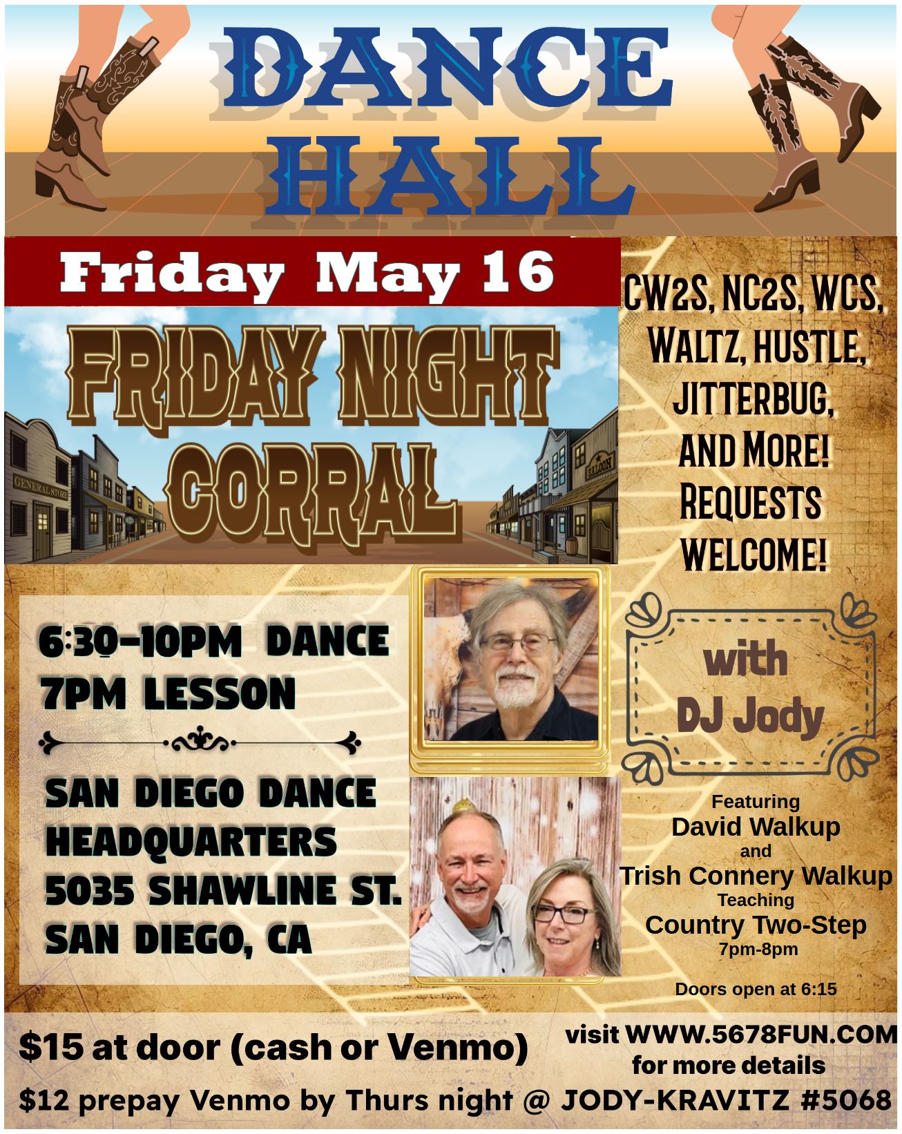 Friday Night Corral at Dance Headquarters -- Country & WCS Dance
