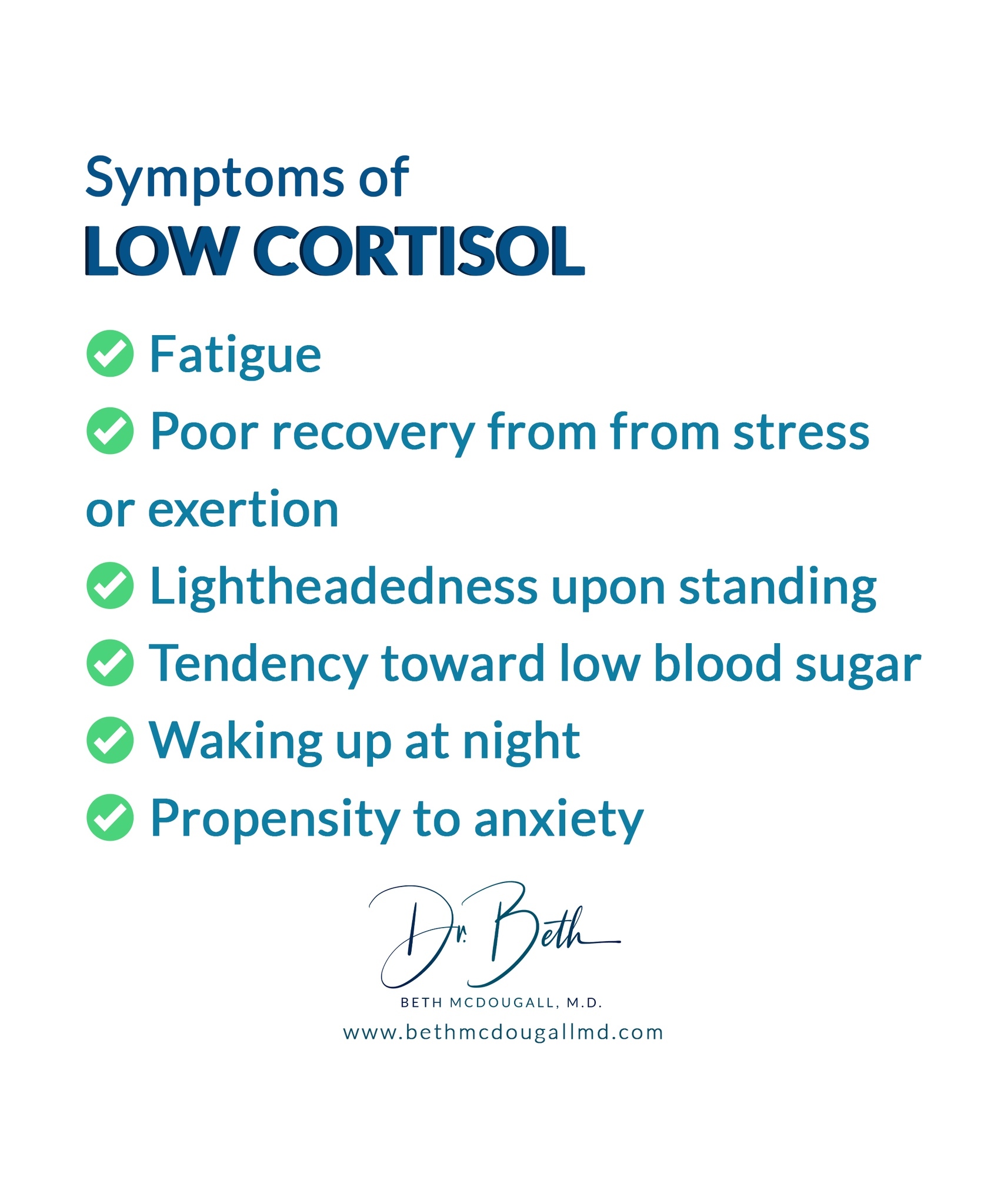What are low cortisol symptoms pls?