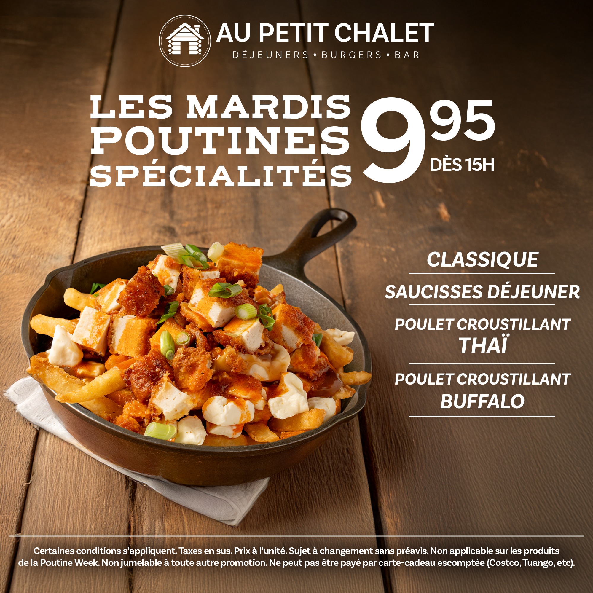 Au Petit Chalet - LES MARDIS POUTINES AU PETIT CHALET 😋... | Facebook