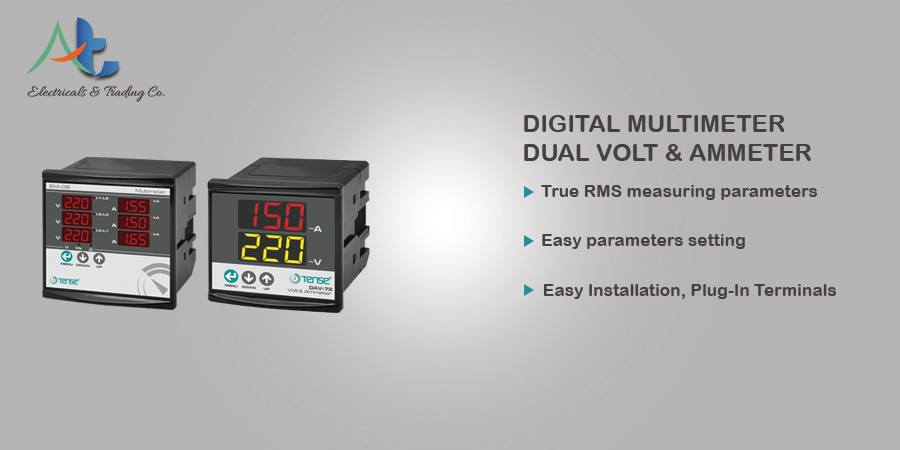 AT Electricals & Trading Company - Digital Panel Multimeter & Dual Volt ...