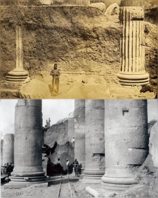 World - The Colonnade of the Great Temple of Luxor, Egypt, circa 1890s ...