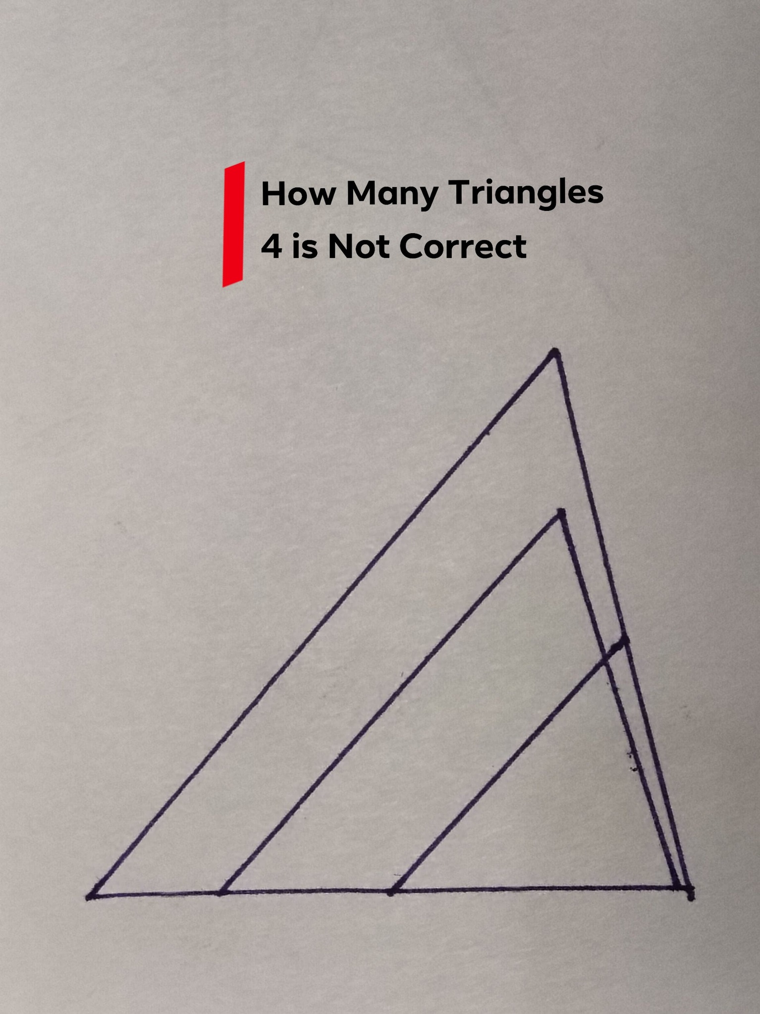 Quick - 4 is Not Correct 🫵Your answer How Many Triangles . . #math # ...