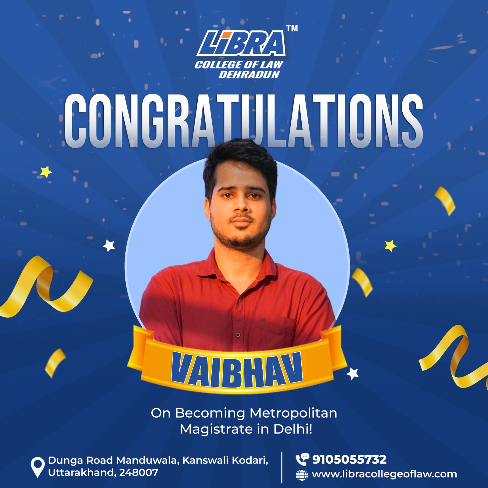 Libra - Heartiest Congratulations to Vaibhav on Becoming Metropolitan ...