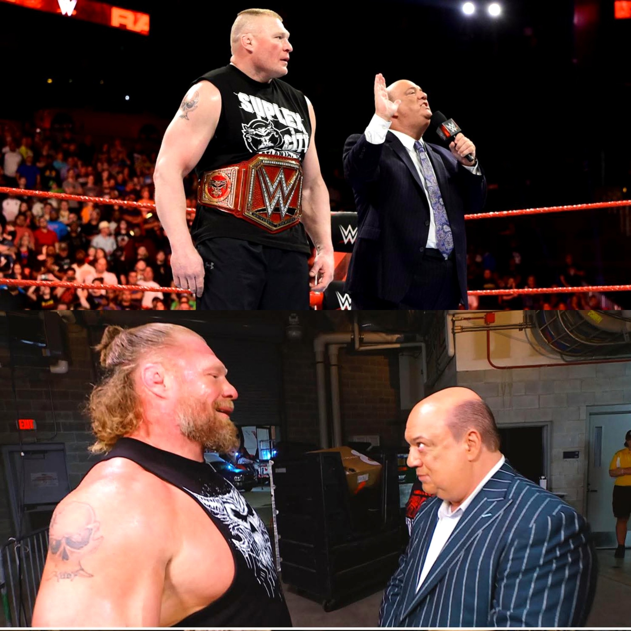 Paul Heyman returns to introduce the Beast ?. Brock Lesnar and 