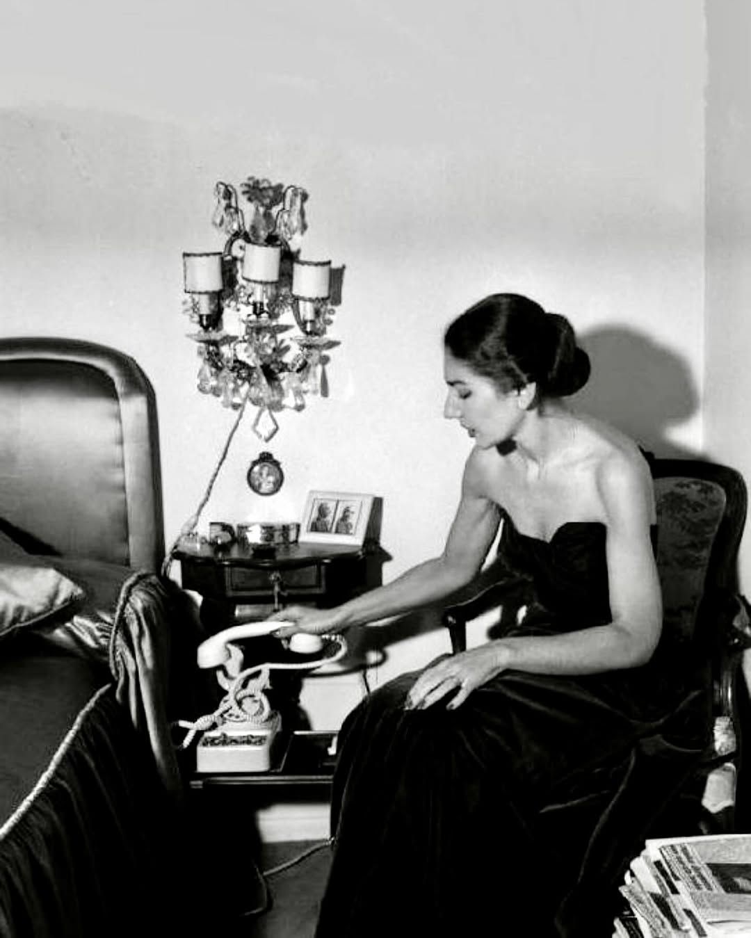 Herbert von Karajan and Maria Callas 🌹 in front of the curtain of