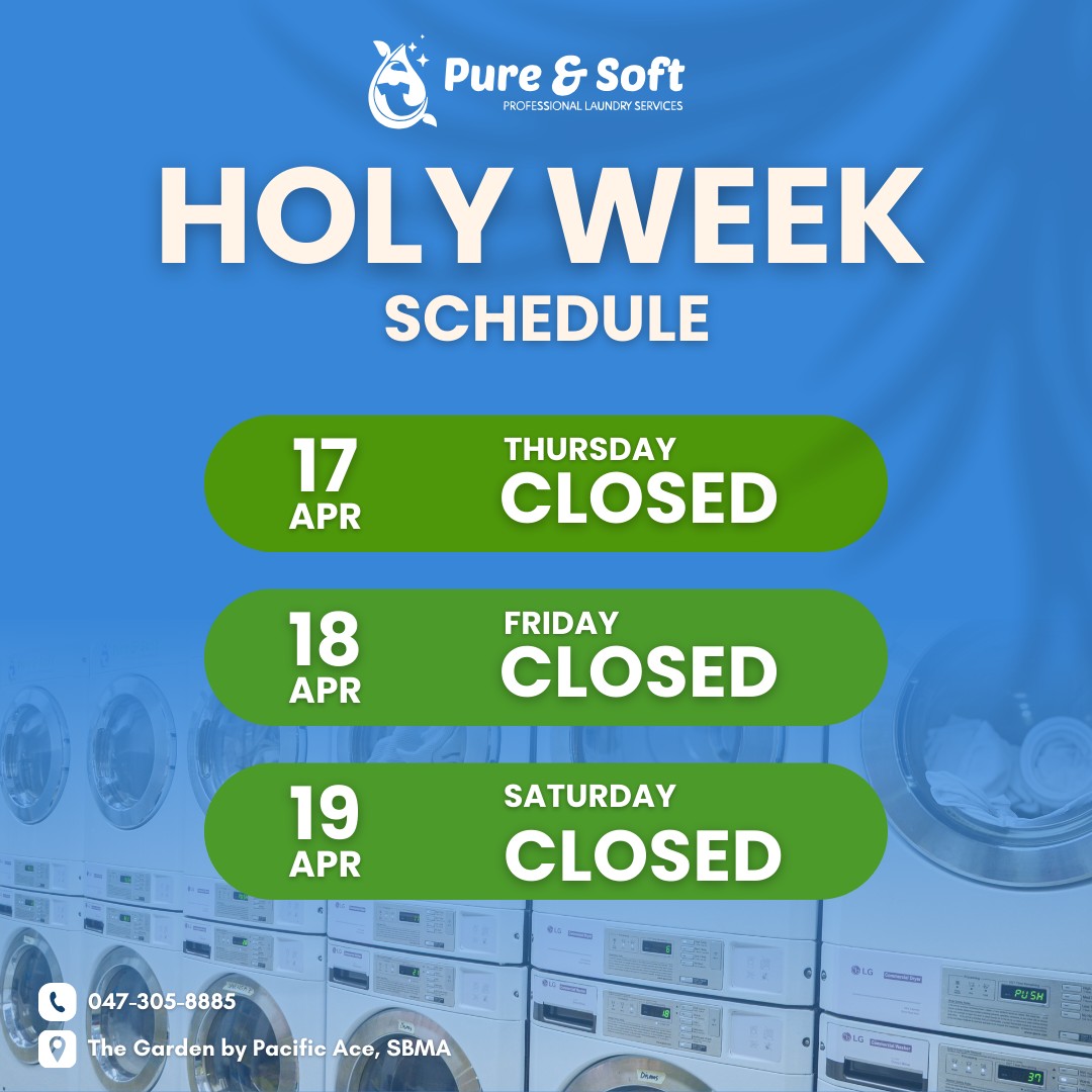 📣 Holy Week... - Pure and Soft Professional Laundry Services | Facebook