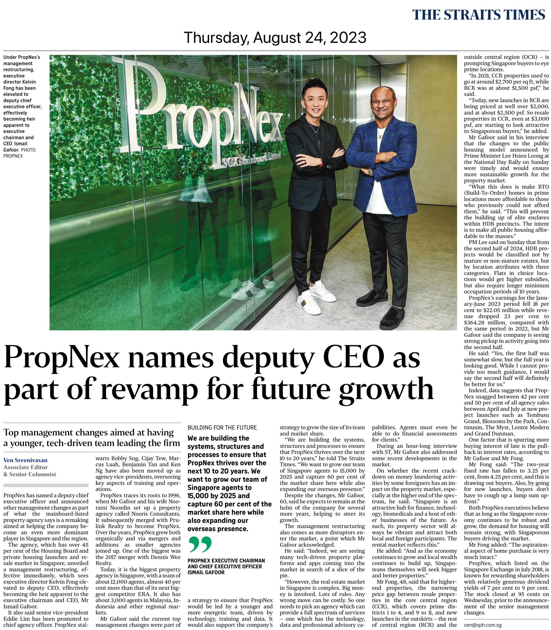 PropNex unveiled New Leadership... - PropNex Singapore